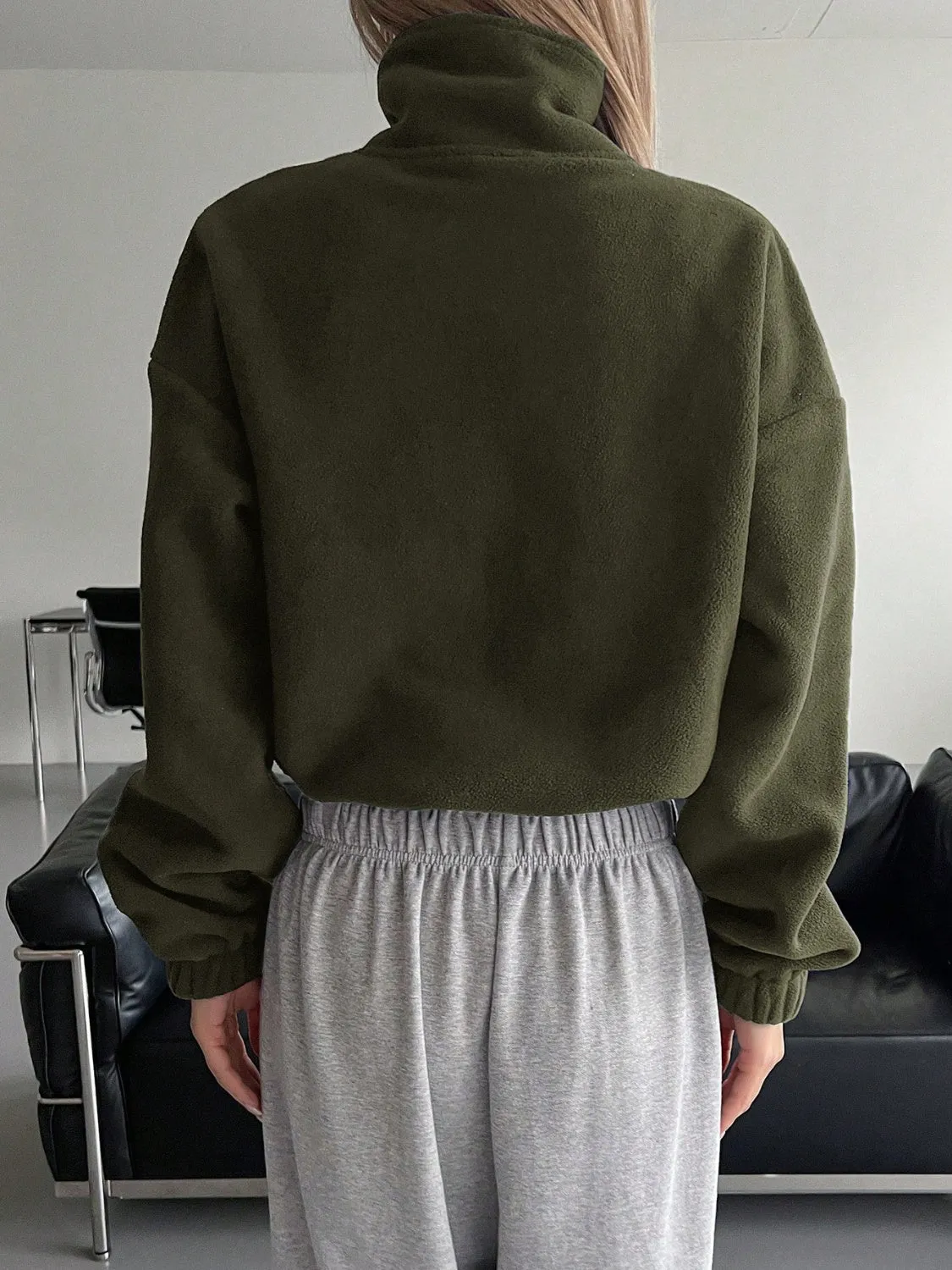 Honey Zip Up Long Sleeve Cropped Jacket sold by Charming Charlie product image thumbnail 2