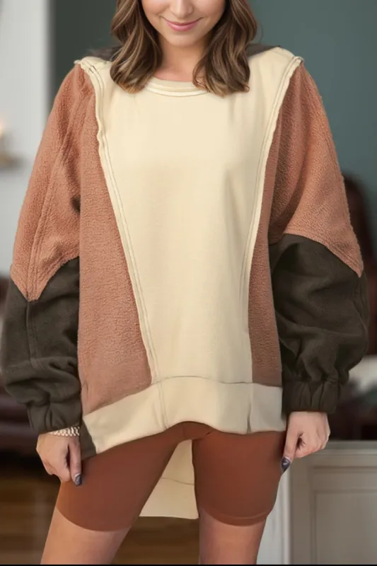 Color Block Long Sleeve Hoodie sold by Charming Charlie