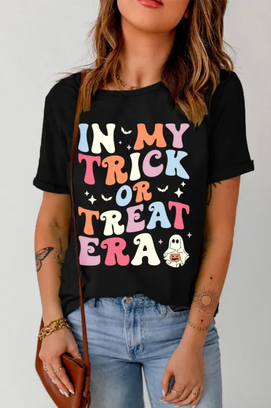 Letter Graphic Round Neck Short Sleeve T-Shirt sold by Charming Charlie