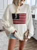 Devine US Flag Round Neck Long Sleeve Knit Top sold by Charming Charlie