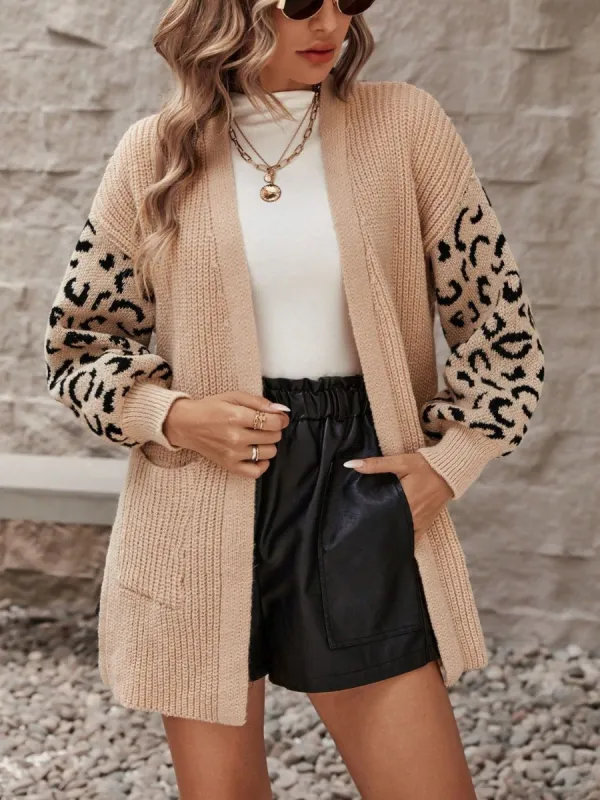 Pocketed Leopard Open Front Cardigan sold by Charming Charlie