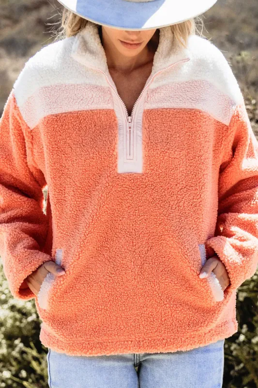 Contrast Half Zip Long Sleeve Sweatshirt sold by Charming Charlie