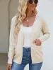 Pocketed V-Neck Button Up Long Sleeve Cardigan sold by Charming Charlie