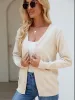 Pocketed V-Neck Button Up Long Sleeve Cardigan sold by Charming Charlie