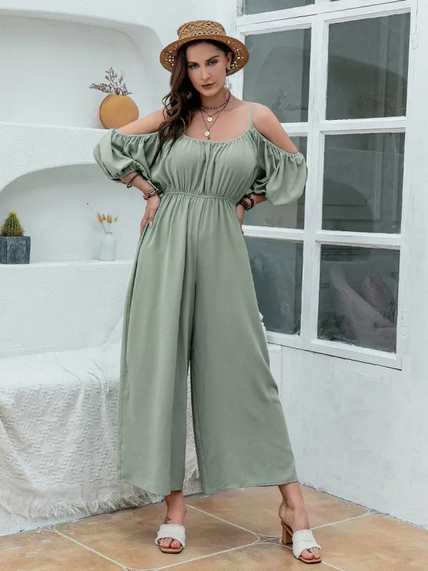 Spaghetti Strap Wide Leg Jumpsuit sold by Charming Charlie
