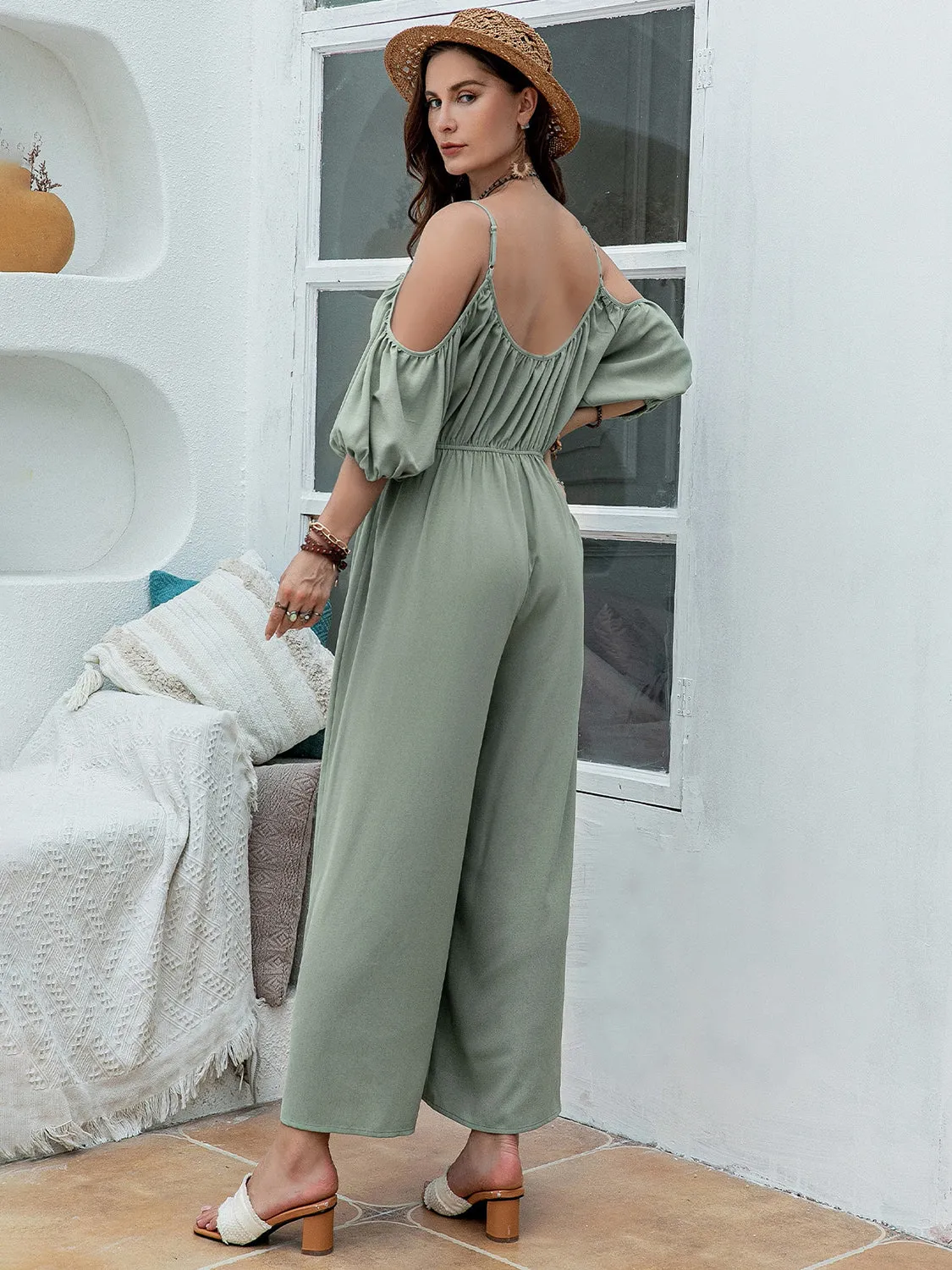 Spaghetti Strap Wide Leg Jumpsuit sold by Charming Charlie product image thumbnail 2