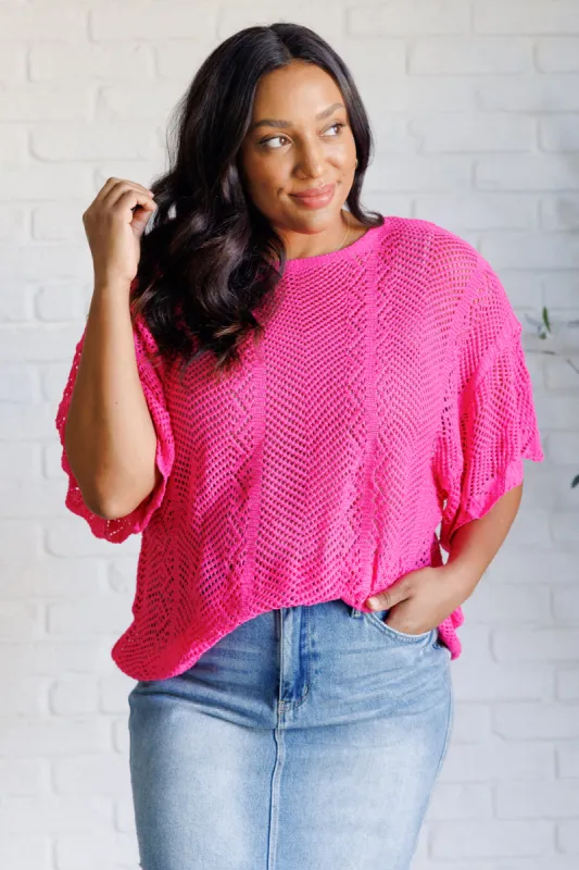 Rather Eventful Open Knit Top sold by Charming Charlie