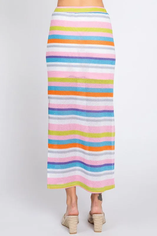 Multi-Color Stripe Maxi Skirt sold by Charming Charlie product image thumbnail 5