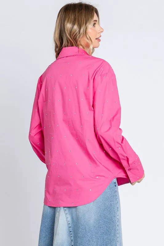Rhinestone Button Up Shirt sold by Charming Charlie product image thumbnail 3