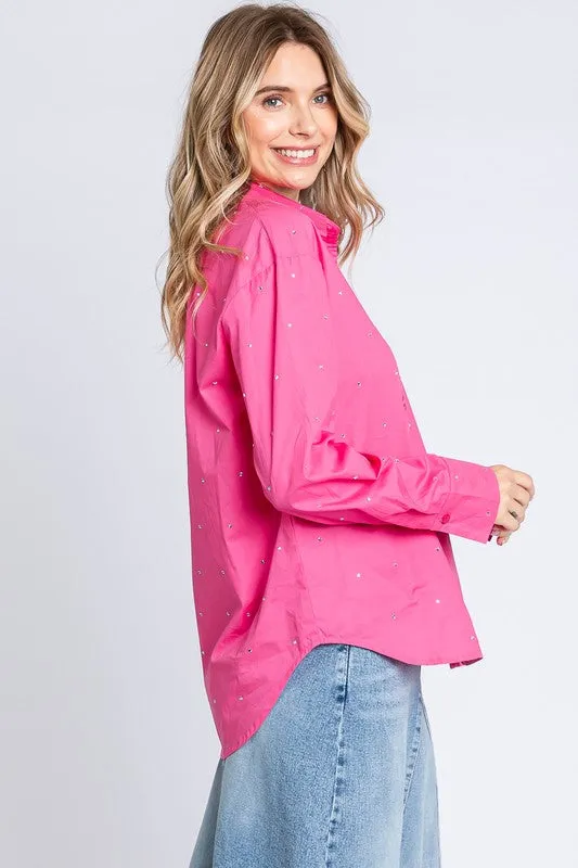 Rhinestone Button Up Shirt sold by Charming Charlie product image thumbnail 2