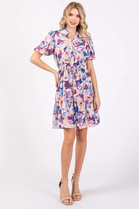 Floral Mini Shirt Dress sold by Charming Charlie product image thumbnail 4