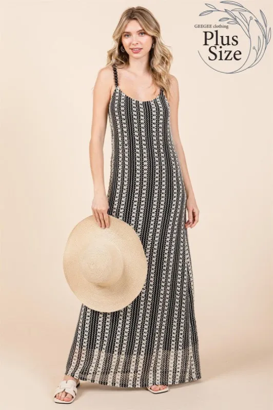 Plus Stripe See-Through Maxi Dress sold by Charming Charlie