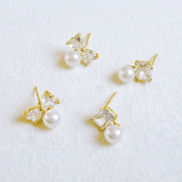 Lovely Pearl Duo Stud Earrings Set Of 2 sold by Charming Charlie