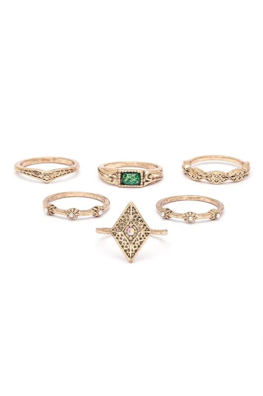 6 PC Assorted Ring Set sold by Charming Charlie
