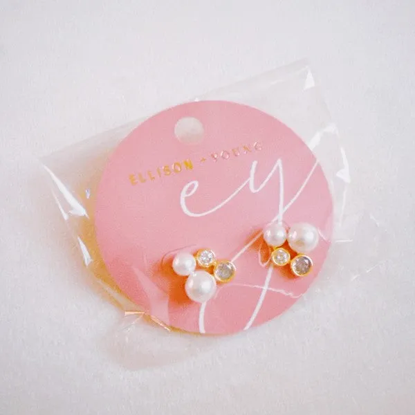 Pearl And Diamond Stud Earrings sold by Charming Charlie product image thumbnail 3