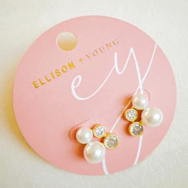 Pearl And Diamond Stud Earrings sold by Charming Charlie product image thumbnail 2