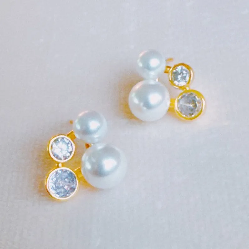 Pearl And Diamond Stud Earrings sold by Charming Charlie