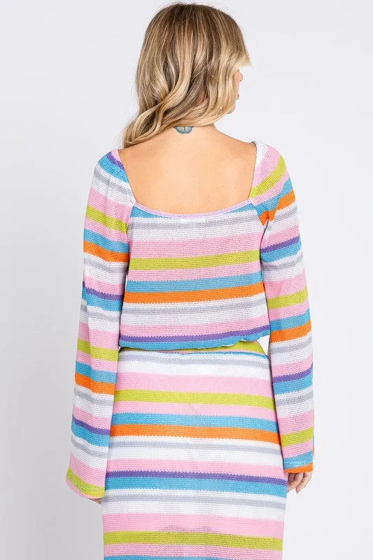 Multi-Color Stripe Crop Top sold by Charming Charlie product image thumbnail 3