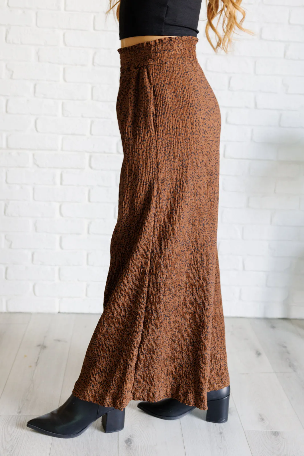 Harmony High Rise Wide Leg Pants in Brown sold by Charming Charlie product image thumbnail 5