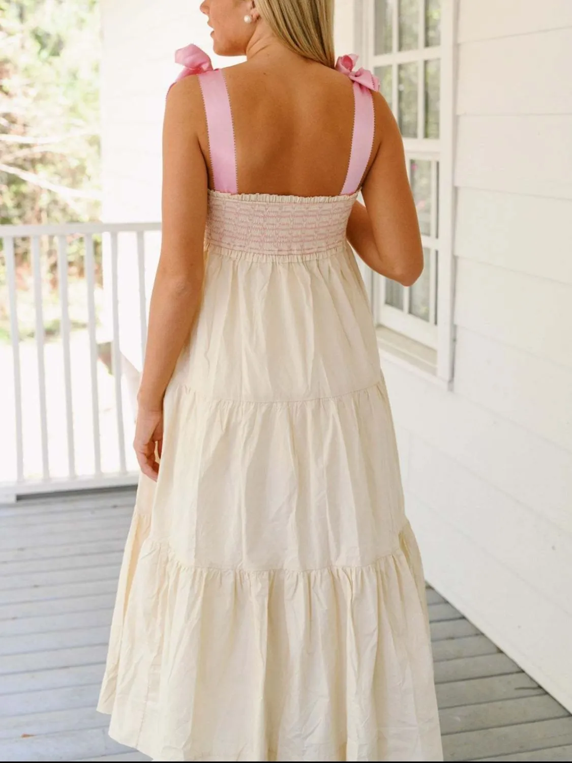 Tiered Tie Shoulder Midi Cami Dress sold by Charming Charlie product image thumbnail 5