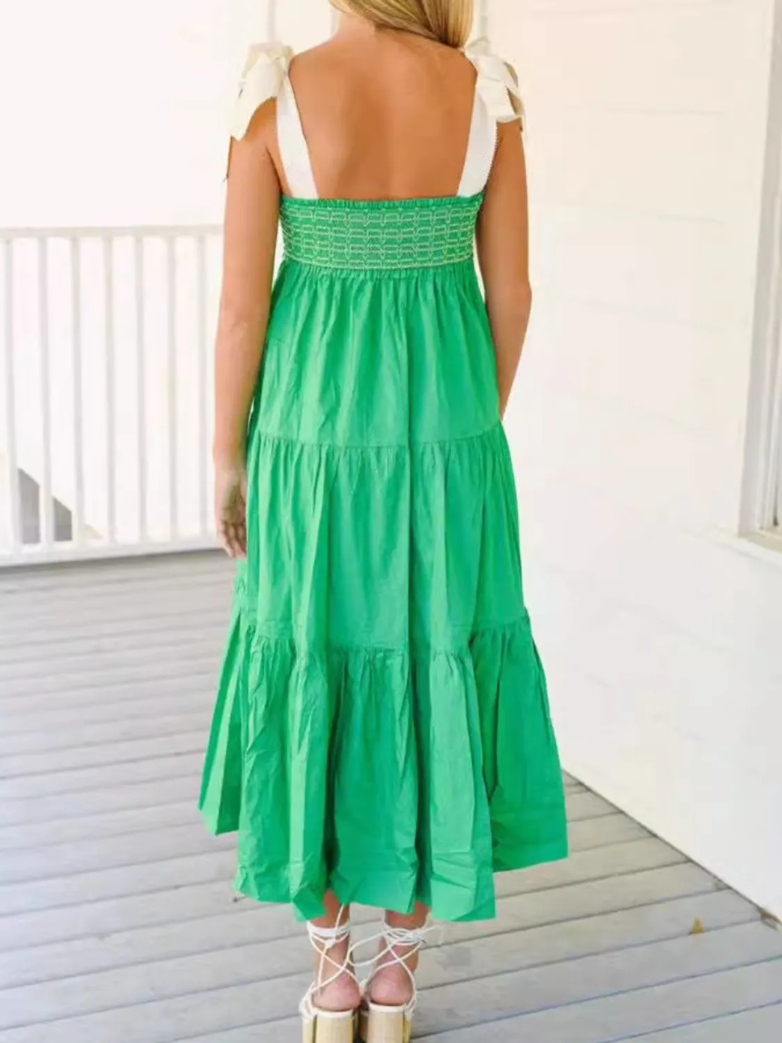 Tiered Tie Shoulder Midi Cami Dress sold by Charming Charlie product image thumbnail 2