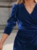 Tied Surplice Long Sleeve Midi Dress sold by Charming Charlie