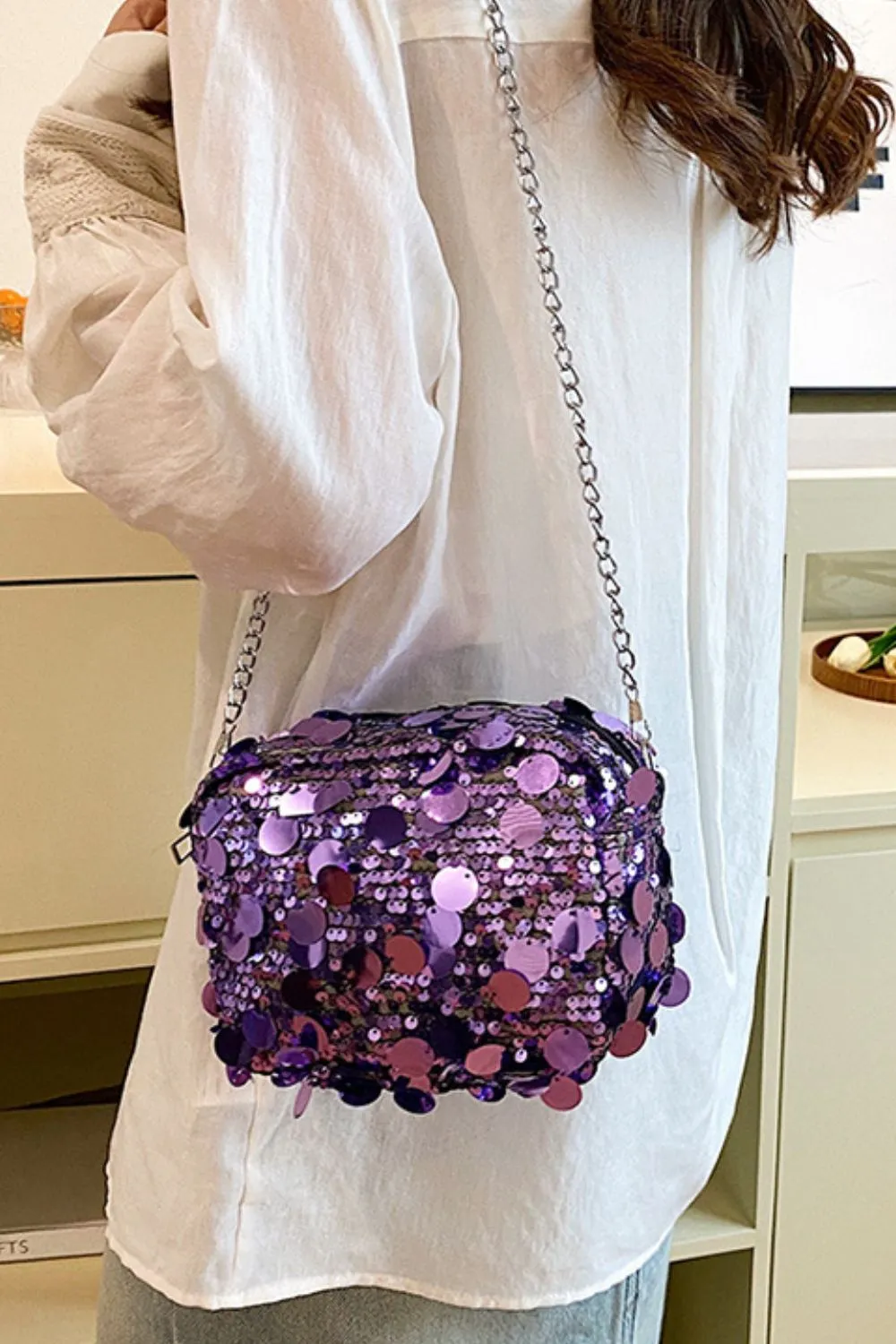 Sequin Chain Shoulder Bag sold by Charming Charlie product image thumbnail 2