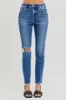 RISEN Full Size High Rise Ankle Skinny Knee Distressed Jeans sold by Charming Charlie