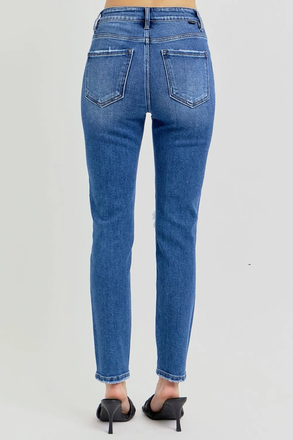 RISEN Full Size High Rise Ankle Skinny Knee Distressed Jeans sold by Charming Charlie product image thumbnail 2