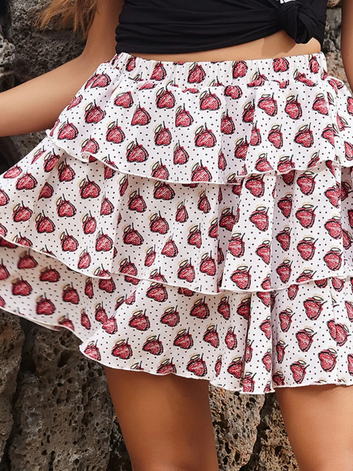 Perfee Layered Printed Mini Skirt sold by Charming Charlie product image thumbnail 4