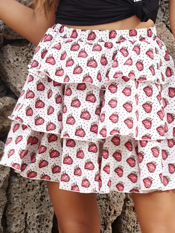 Perfee Layered Printed Mini Skirt sold by Charming Charlie