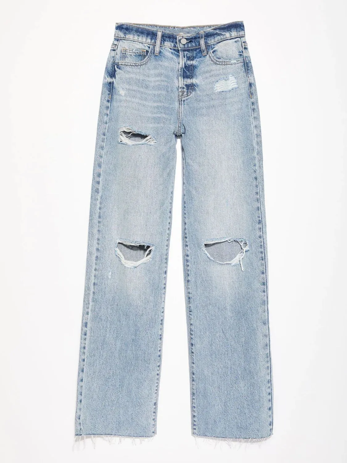 Distressed Straight Leg Jeans with Pockets sold by Charming Charlie product image thumbnail 4