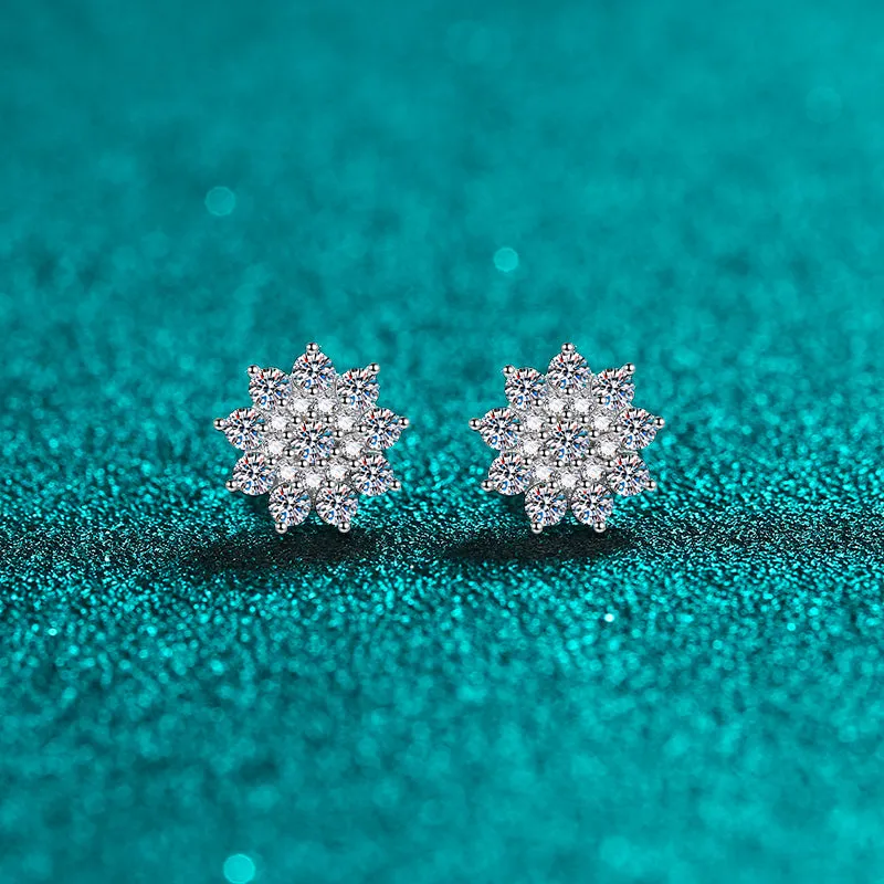 925 Sterling Silver Moissanite Zircon Stud Earrings sold by Charming Charlie