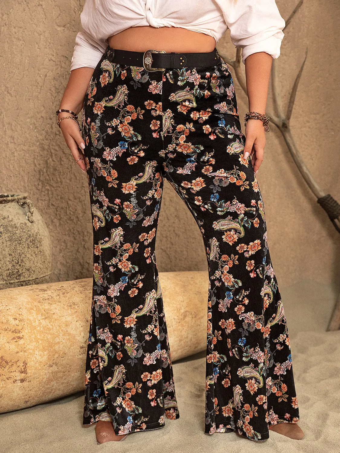 Plus Size Wide Leg Printed Pants sold by Charming Charlie