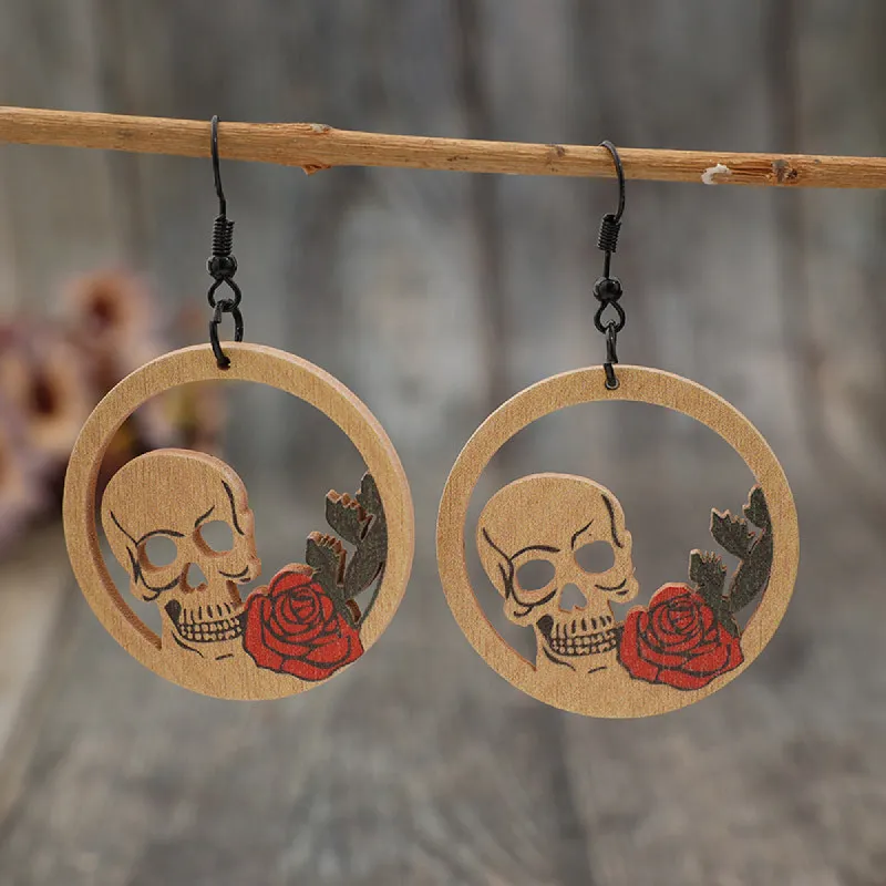 Wooden Cutout Skeleton Earrings sold by Charming Charlie