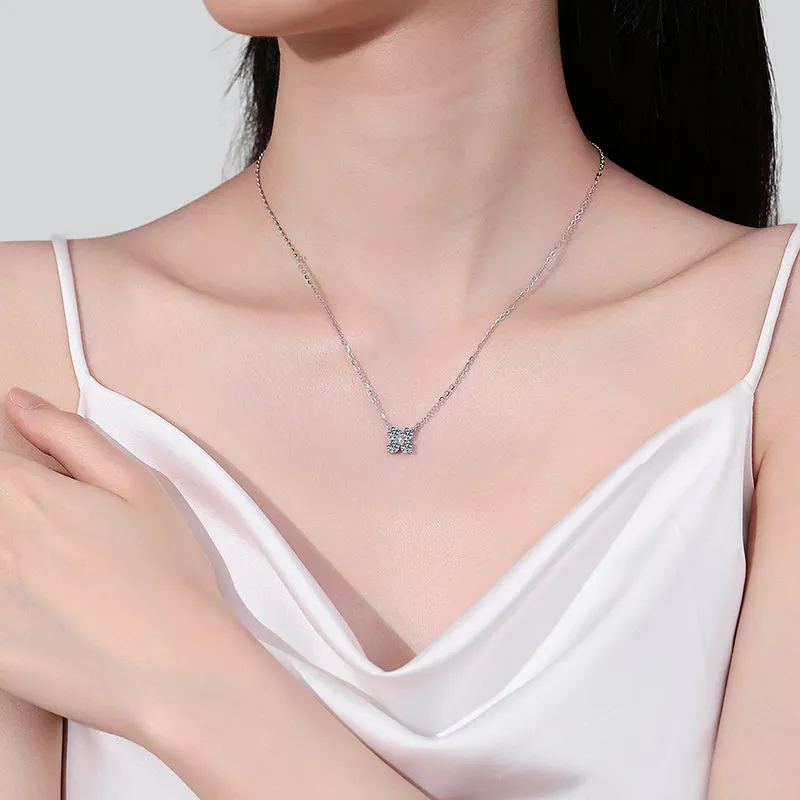 1.26 Carat Moissanite 925 Sterling Silver Geometric Shape Pendant Necklace sold by Charming Charlie