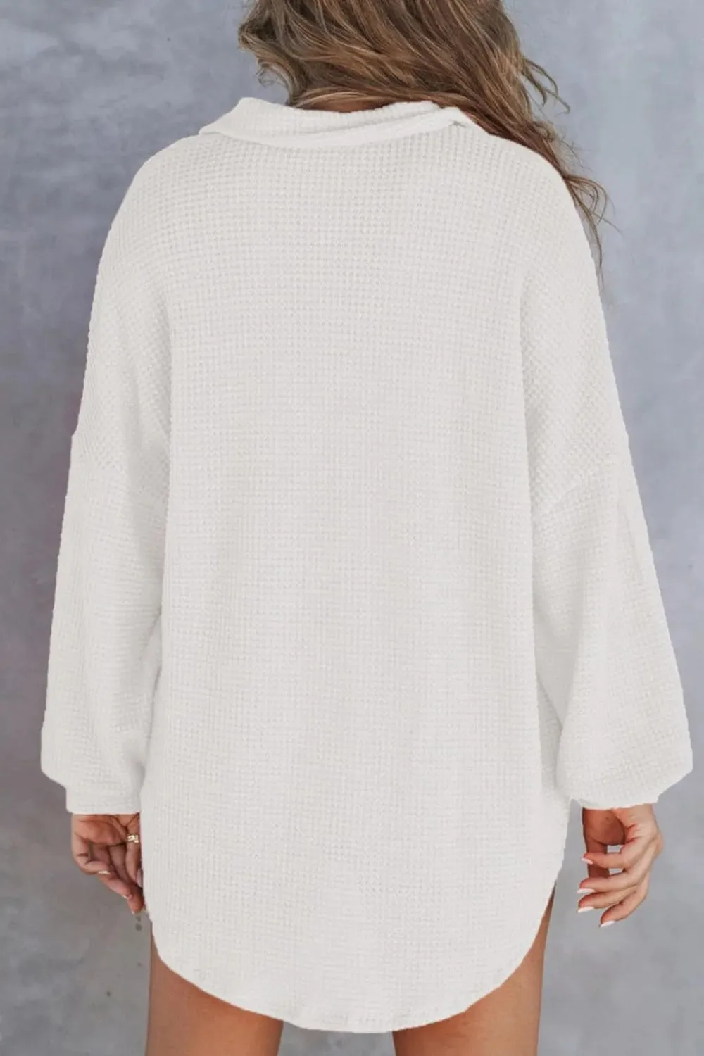 Half Button Long Sleeve Sweatshirt sold by Charming Charlie product image thumbnail 5