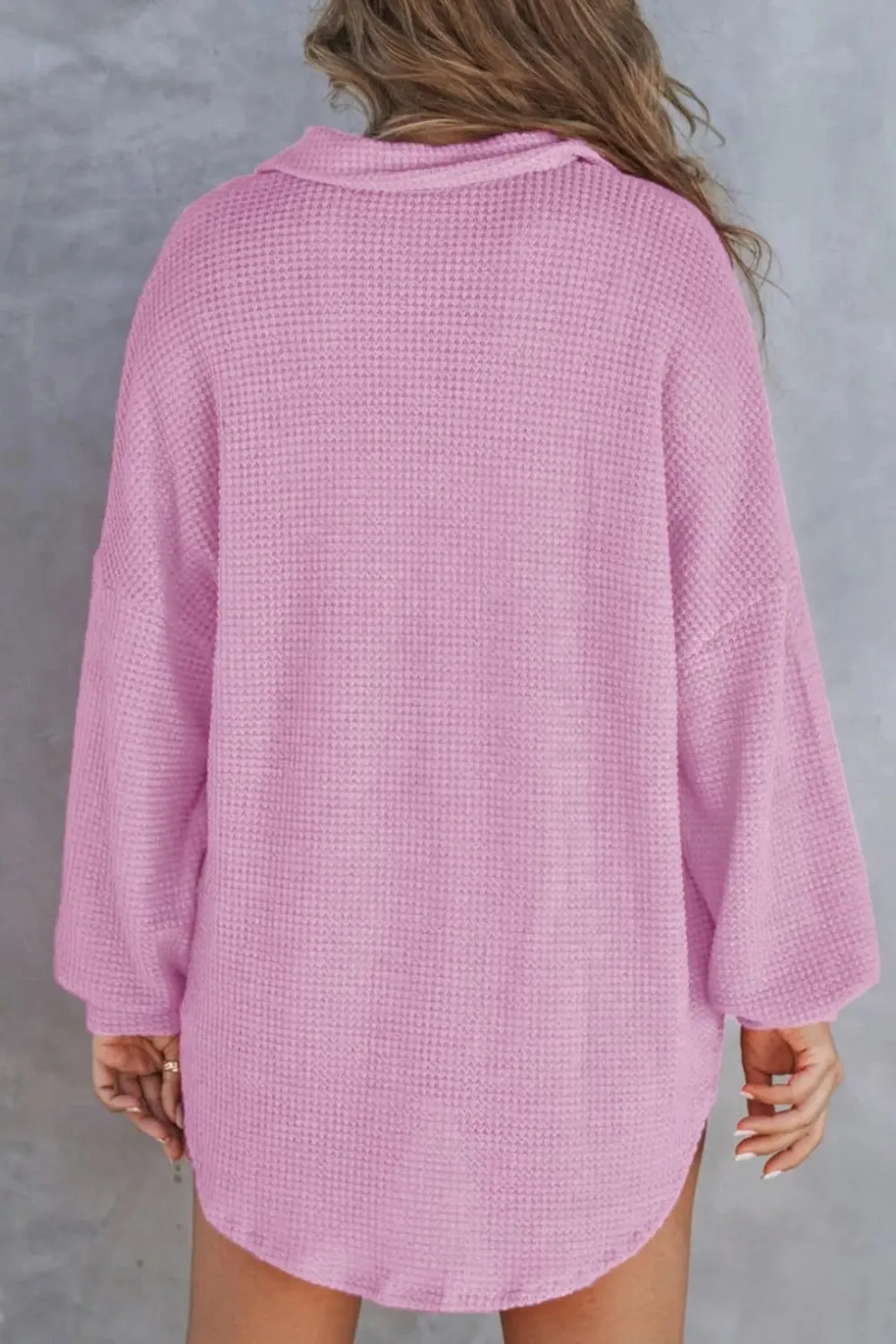 Half Button Long Sleeve Sweatshirt sold by Charming Charlie product image thumbnail 2