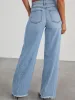 Raw Hem Wide Leg Jeans with Pockets sold by Charming Charlie