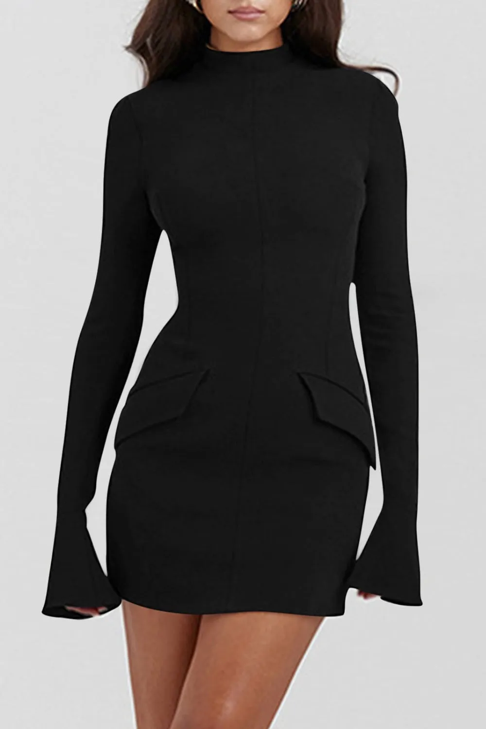 Mock Neck Long Sleeve Mini Dress sold by Charming Charlie product image thumbnail 3