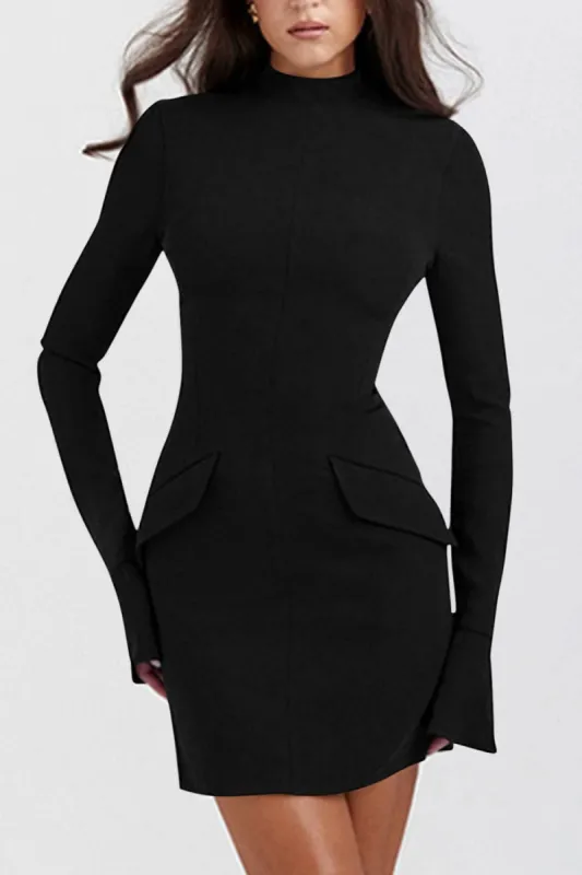 Mock Neck Long Sleeve Mini Dress sold by Charming Charlie