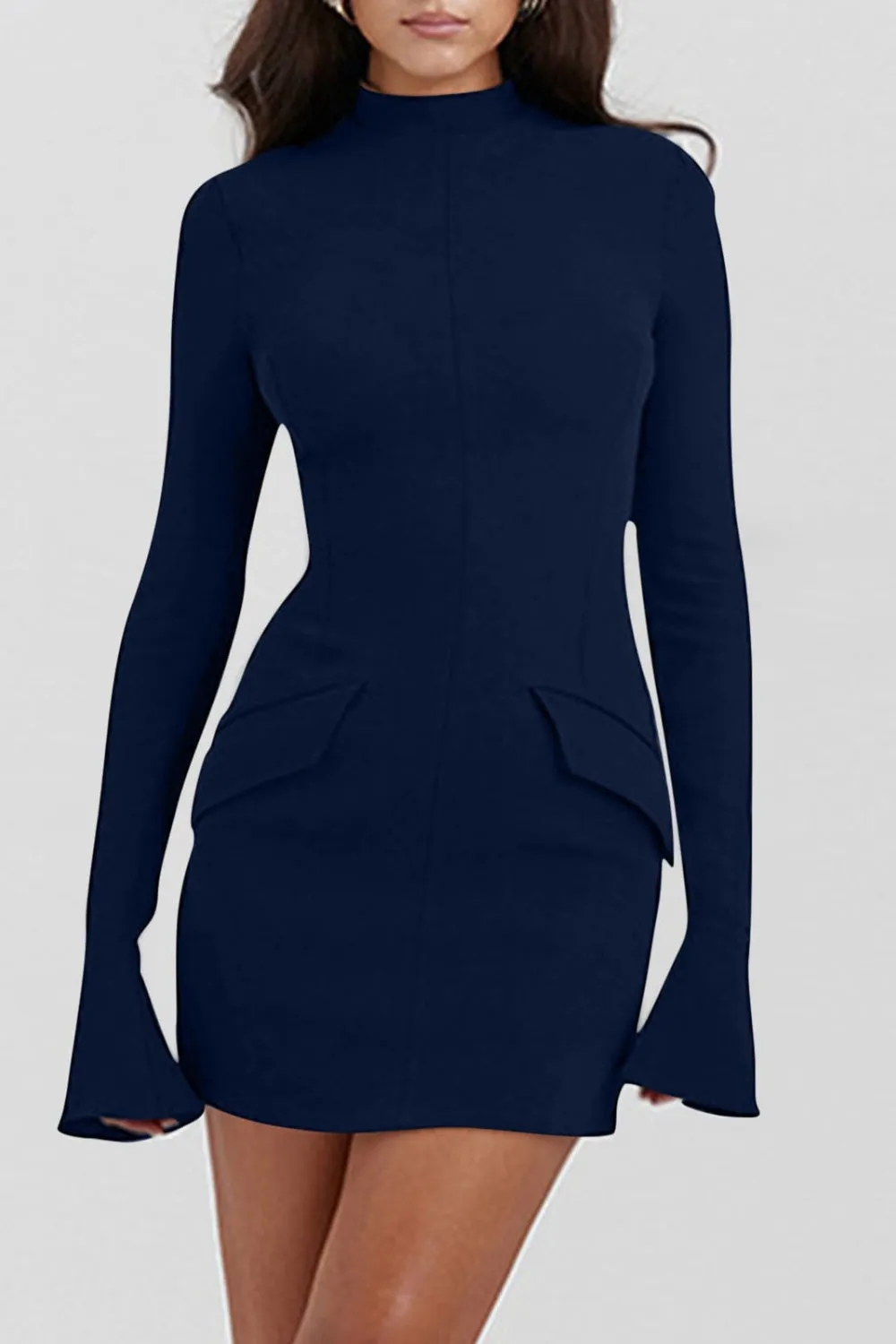 Mock Neck Long Sleeve Mini Dress sold by Charming Charlie product image thumbnail 5