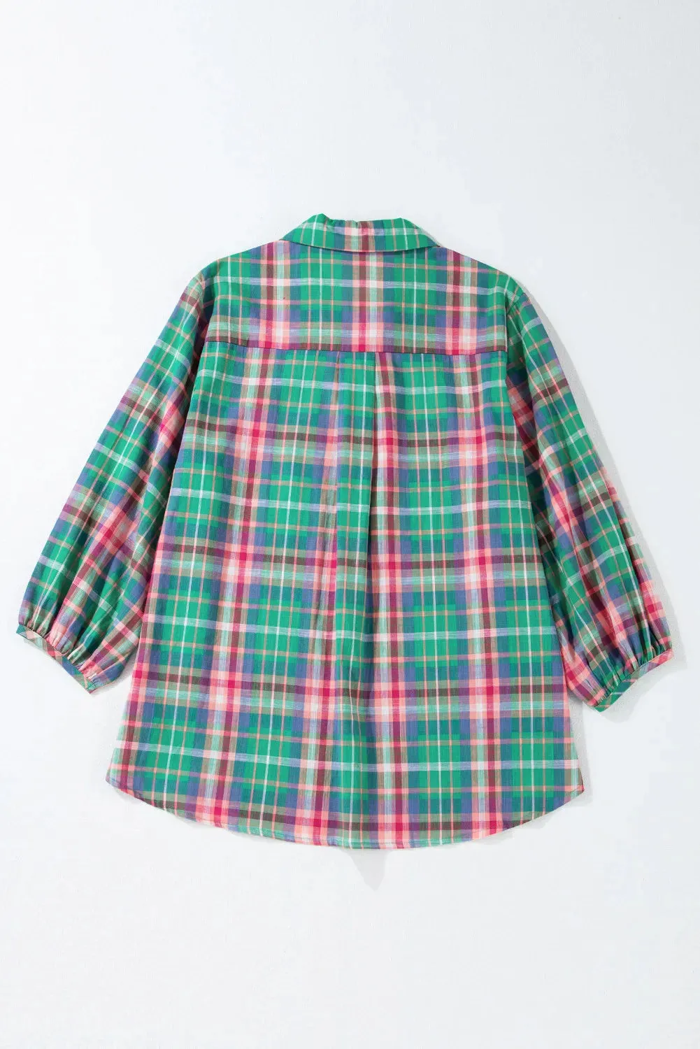 Plaid Collared Neck Three-Quarter Sleeve Blouse sold by Charming Charlie product image thumbnail 5