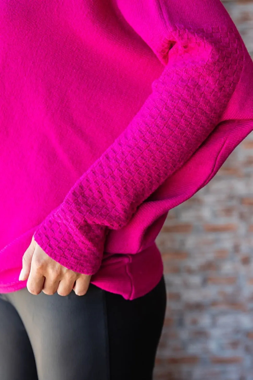 First Love Full Size Asymmetrical Hem Dolman Sleeve Sweater sold by Charming Charlie product image thumbnail 4