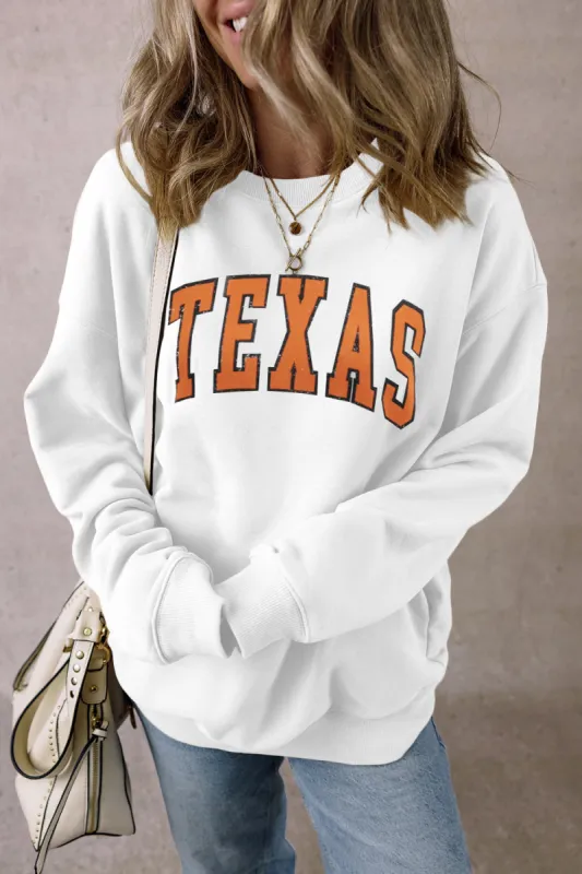 TEXAS Round Neck Dropped Shoulder Sweatshirt sold by Charming Charlie