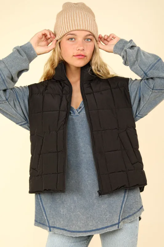 VERY J Zip Up Puffer Padded Warm Vest sold by Charming Charlie