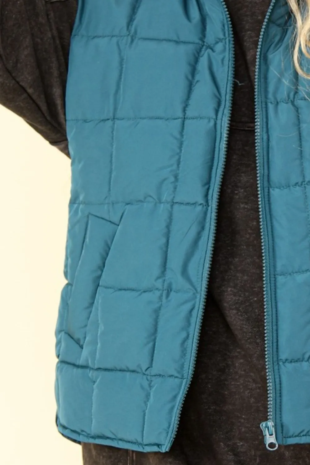 VERY J Zip Up Puffer Padded Warm Vest sold by Charming Charlie product image thumbnail 3