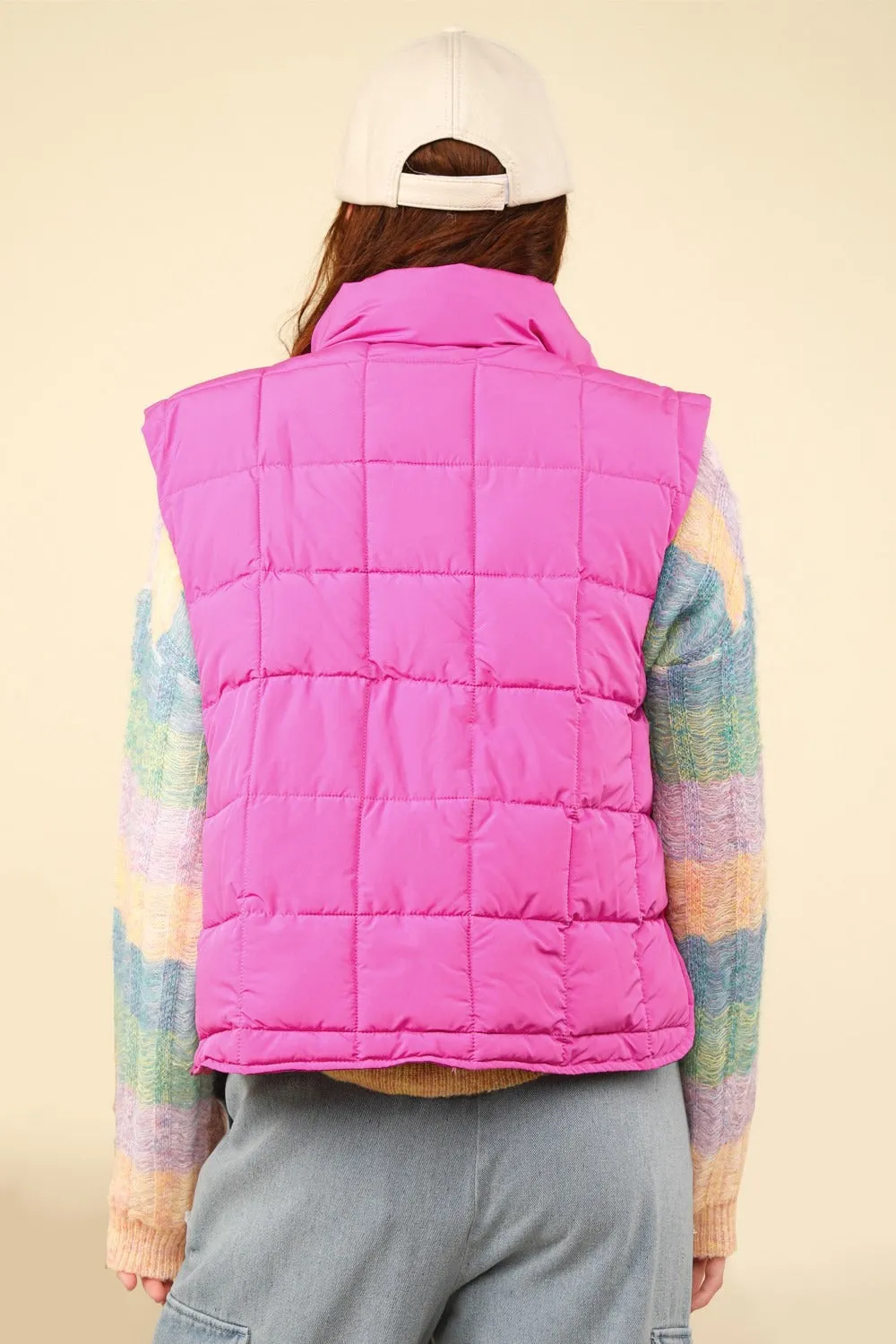 VERY J Zip Up Puffer Padded Warm Vest sold by Charming Charlie product image thumbnail 2