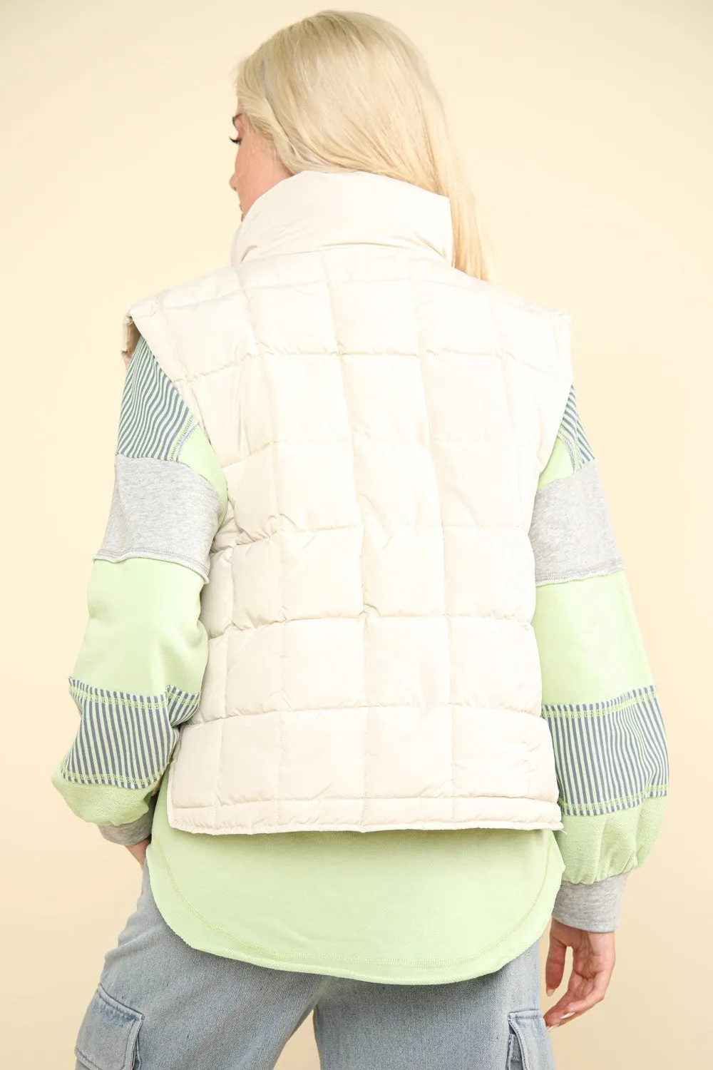 VERY J Zip Up Puffer Padded Warm Vest sold by Charming Charlie product image thumbnail 2