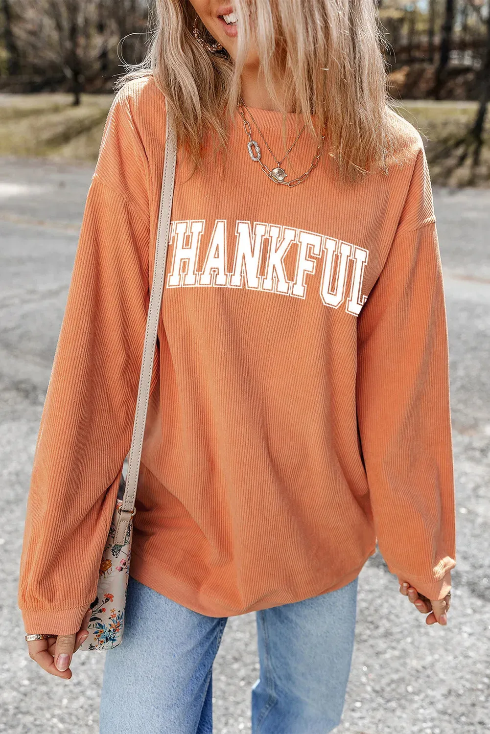 THANKFUL Round Neck Long Sleeve Sweatshirt sold by Charming Charlie product image thumbnail 2